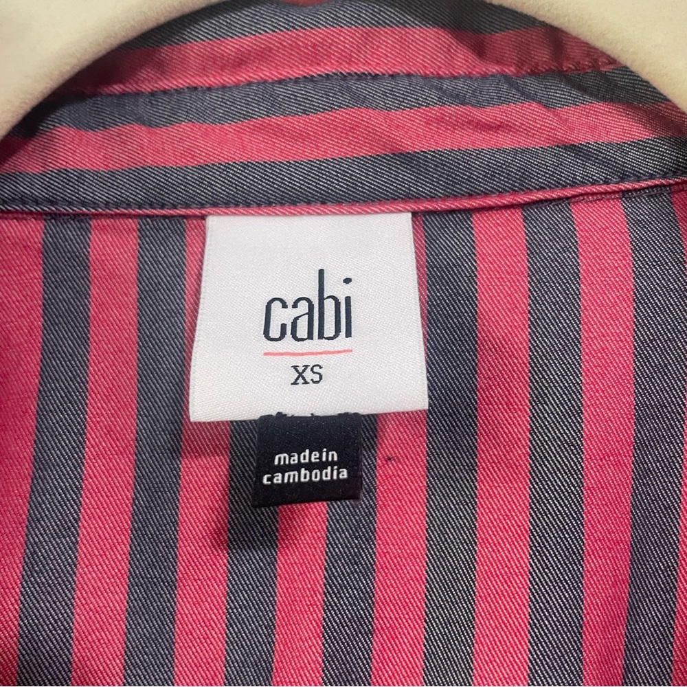 Cabi Women's Regatta Shacket | Red/Navy Striped | Size XS - Picture 4 of 5